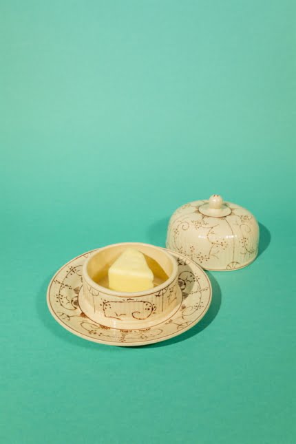 vintage french butter dish