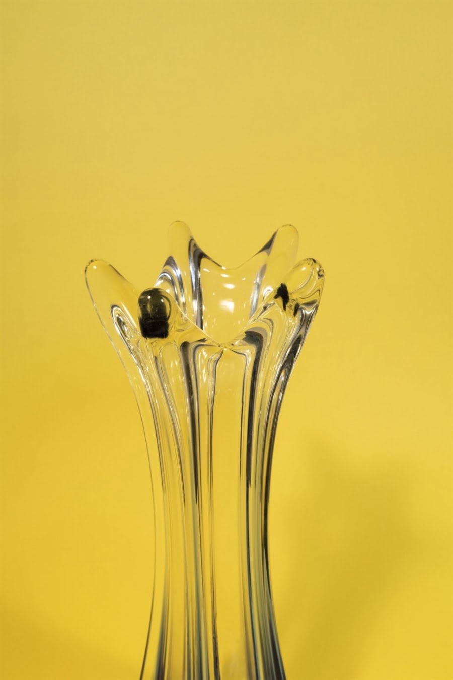 Vintage cobalt blue art glass vase 60s