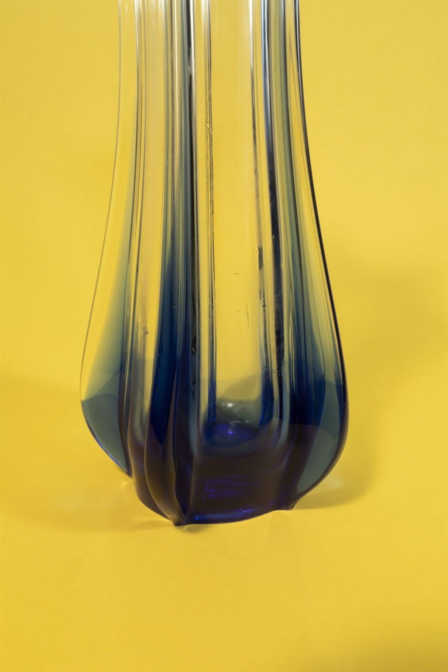 Vintage cobalt blue art glass vase 60s