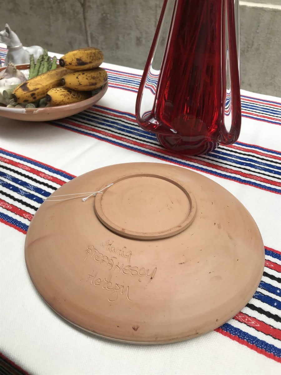 Horezu handmade ceramic plate – green and yellow - Image 7