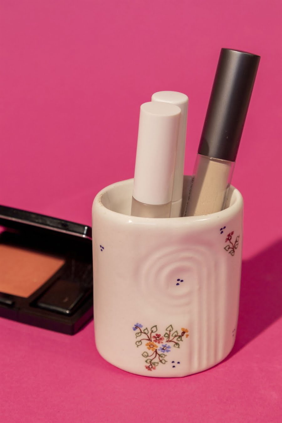 Spanish mid-century ceramic make-up holder