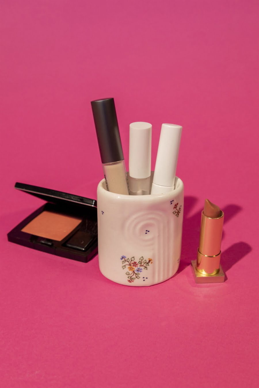 Spanish mid-century ceramic make-up holder