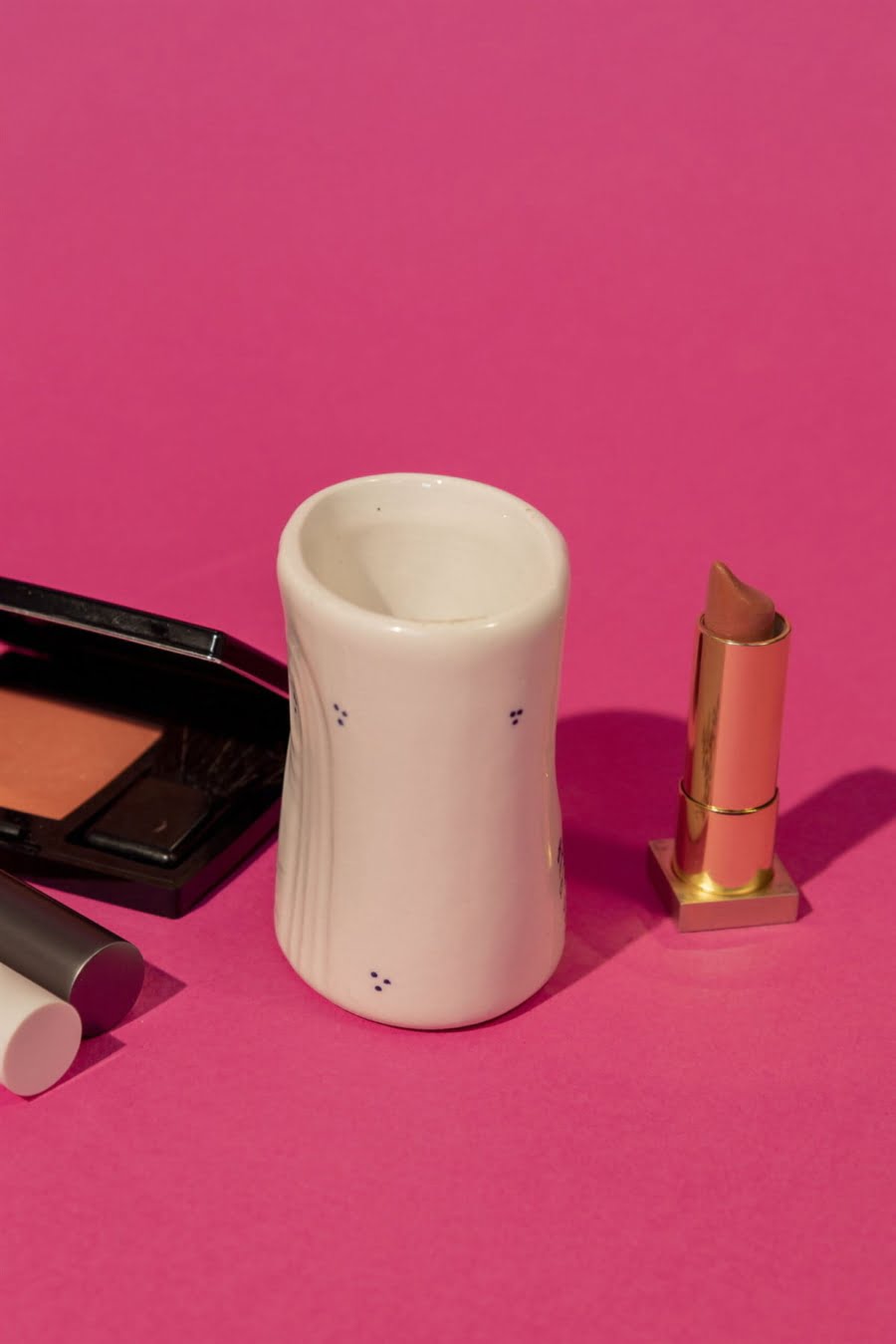 Spanish mid-century ceramic make-up holder