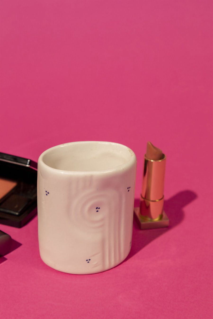 Spanish mid-century ceramic make-up holder