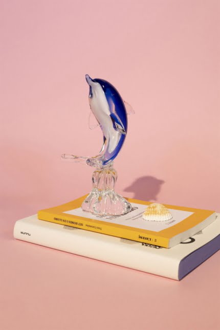 Dolphin art glass figurine