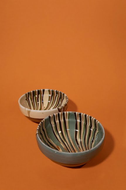 set of two artisanal ceramic bowls
