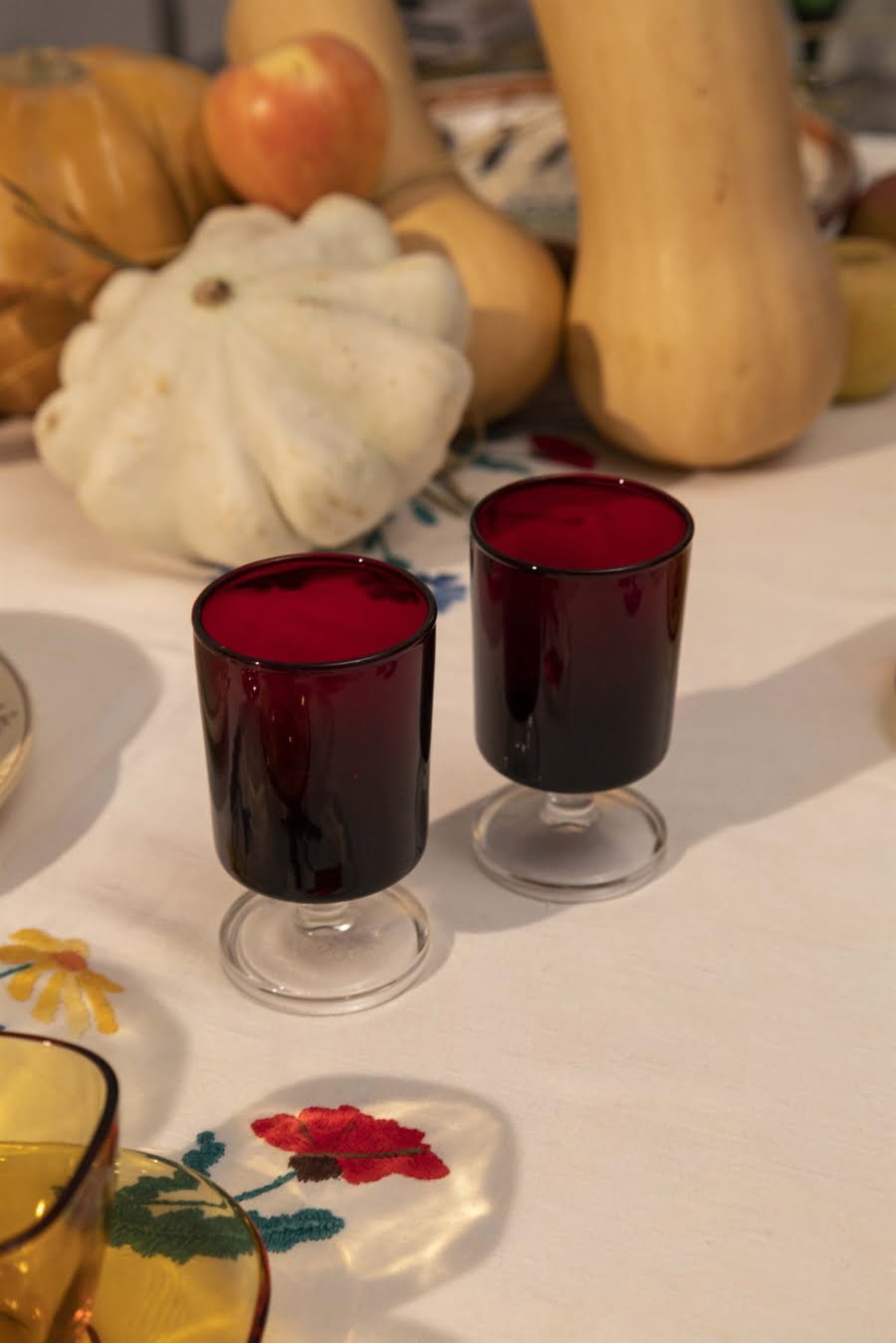 burgundy glasses set of two