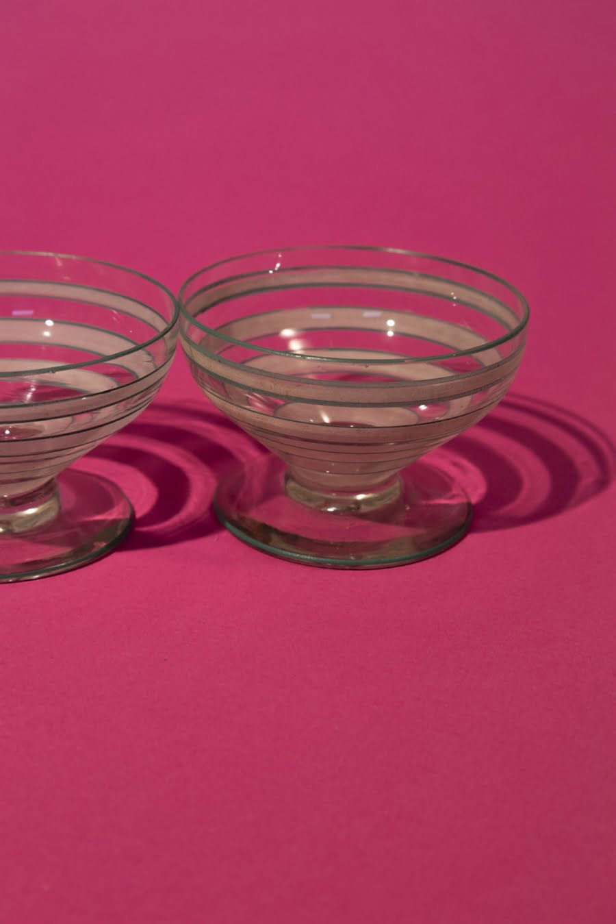 Striped dessert glasses set of three