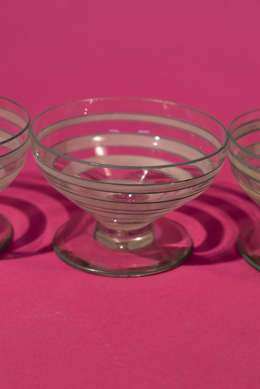 Striped dessert glasses set of three