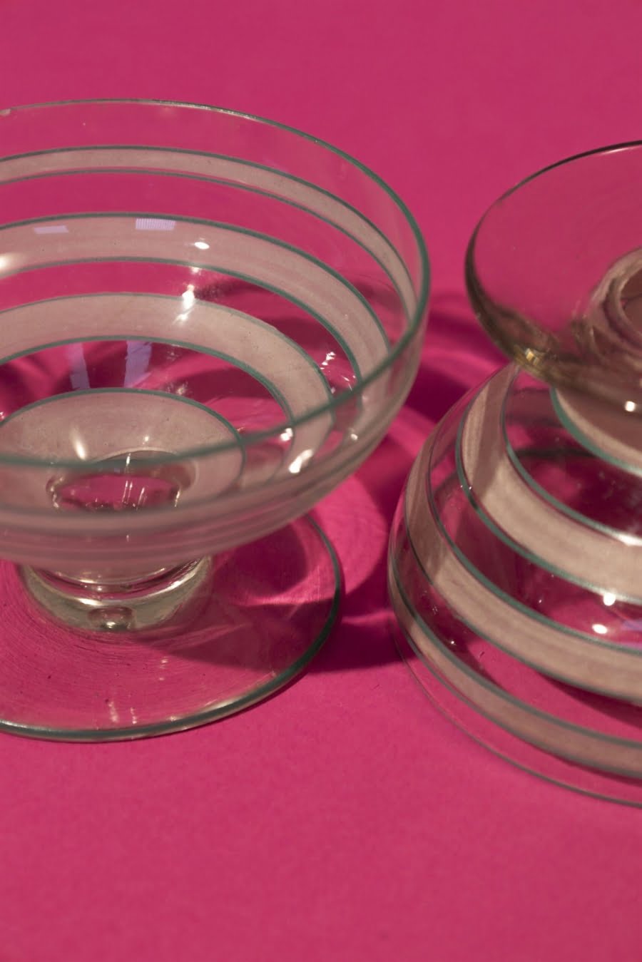 Striped dessert glasses set of three