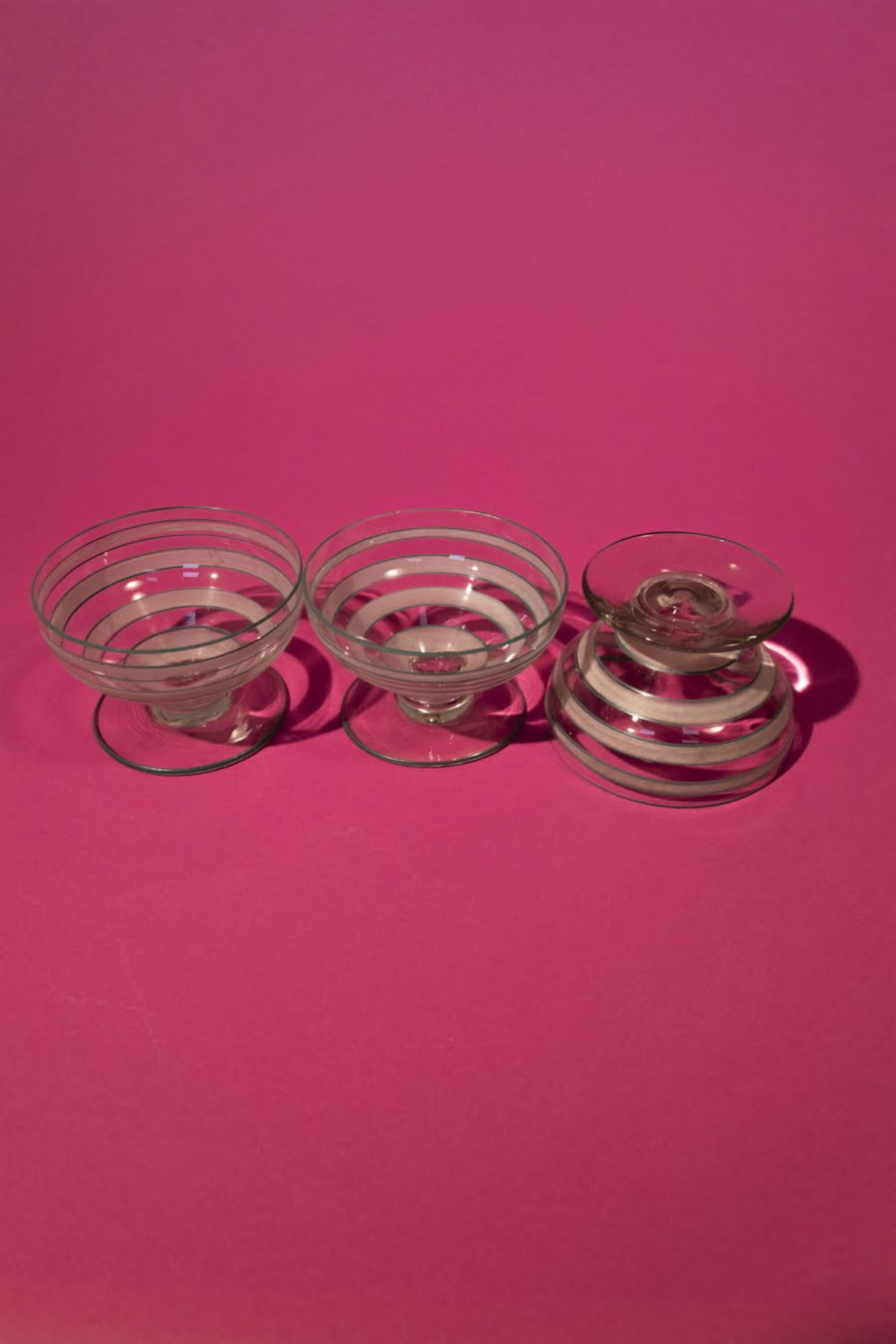 Striped dessert glasses set of three