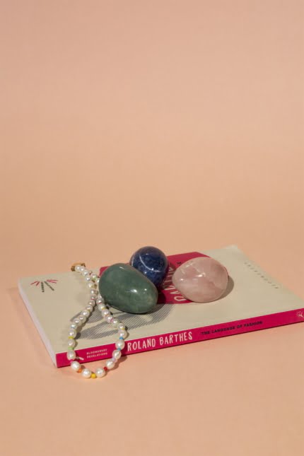 Mid-century alabaster eggs set of three
