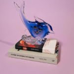 Portuguese aquatic art glass figurine by Cristais Bonora