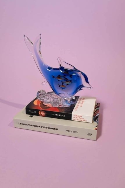 Portuguese aquatic art glass figurine by Cristais Bonora