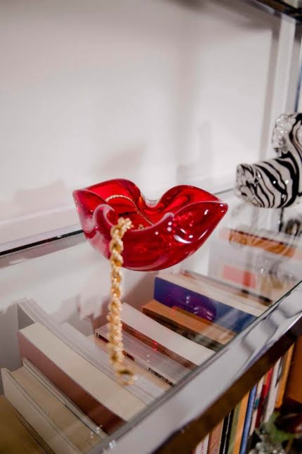 red murano glass catch-all