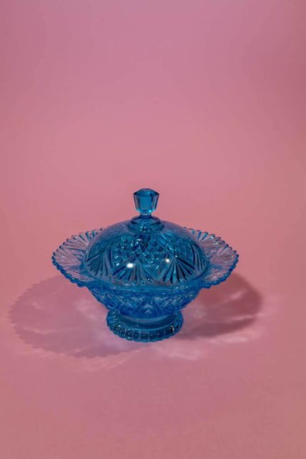 Art deco pressed glass decorative box