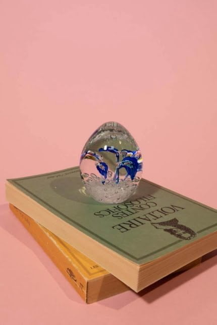 End of day murano egg paperweight