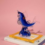 Portuguese dolphin art glass figurine by Cristais Bonora