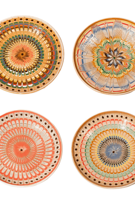 set of four artisanal plates