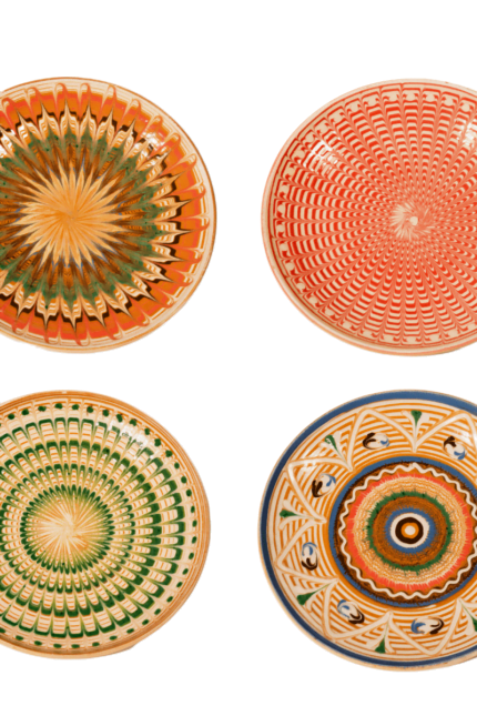 set of four artisanal plates