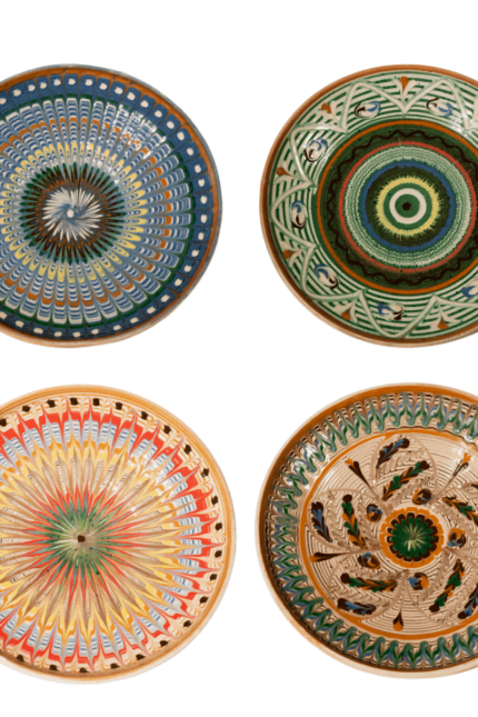 set of four artisanal plates