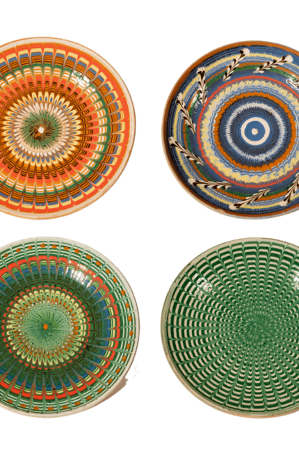 set of four artisanal plates