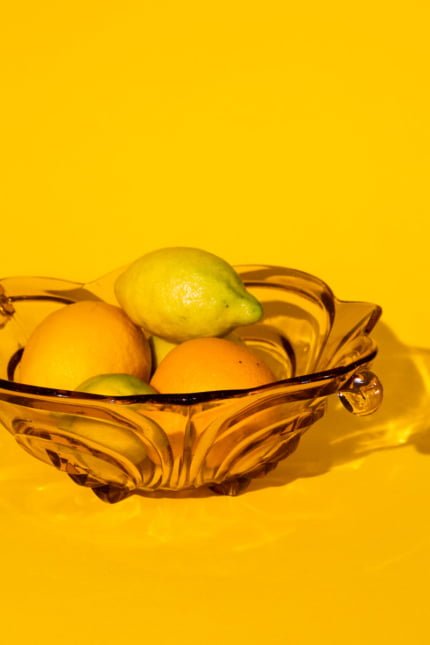 Art deco fruit bowl in pink pressed glass, attributed to Walther & Söhne