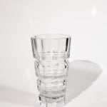 Vintage art deco clear cut crystal vase, attributed to Josef Hoffman for Moser