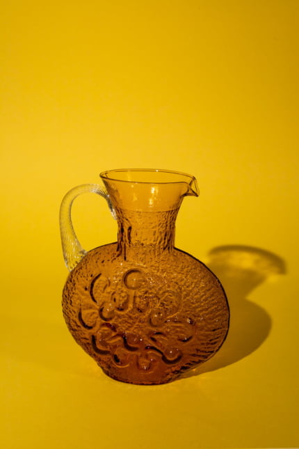 Amber glass vintage pitcher, attributed to Stelvia Glass Italy