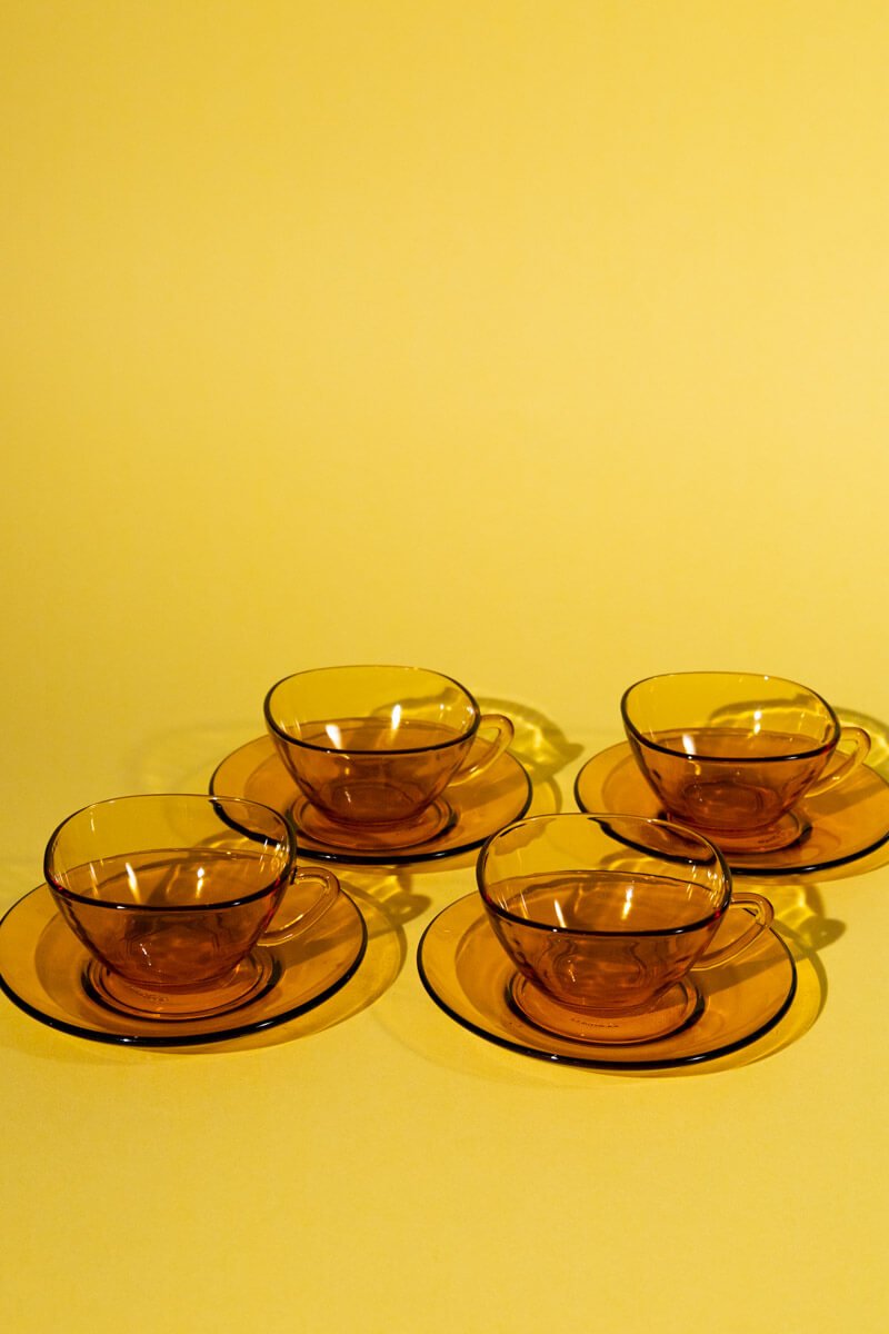 Vintage French Amber Glass Coffee Set 60s Break The Mould Magasin