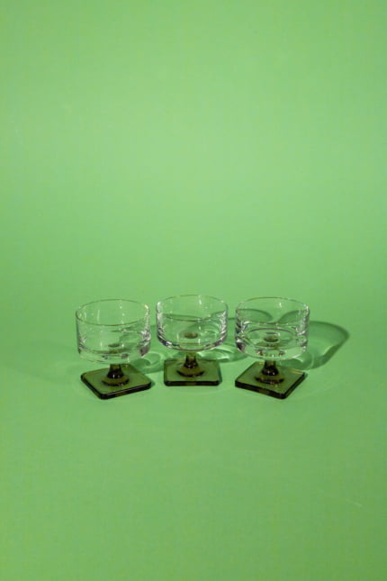 Set of three Rosenthal crystal attributed champagne_dessert glasses