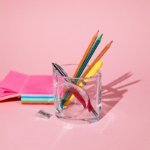 Portuguese vintage crystal pen holder, Atlantis Portugal