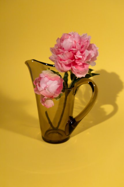 Vintage handblown wavy glass pitcher