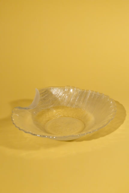 Vintage scalloped glass bowl