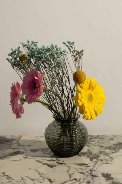 Art deco smokey grey Felicitas vase, attributed to Richard Lauke