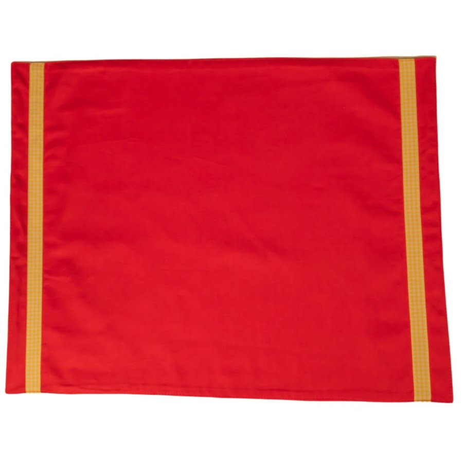 Red colour block placemat