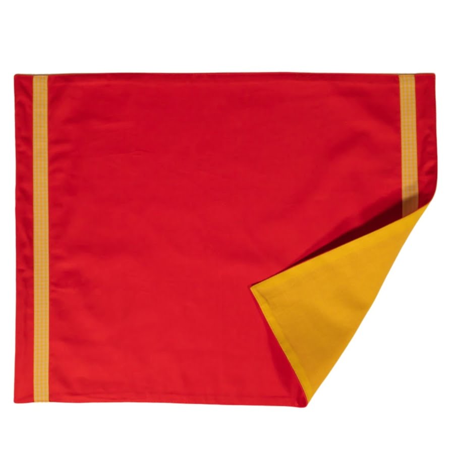 Red colour block placemat