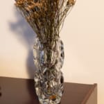 Rare vintage Czech clear glass vase, Frantisek Peceny for Hermanova Hut
