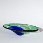Vintage blue and green Bohemian bowl by Beranek