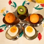 Vintage French egg coupes, set of 5